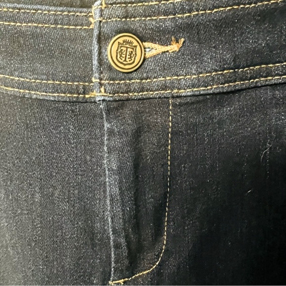 TALBOTS 10P WOMENS DARK WASH BUTTONS STRETCH COTTON BLEND DATE NIGHT 70'S JEANS - Picture 5 of 10